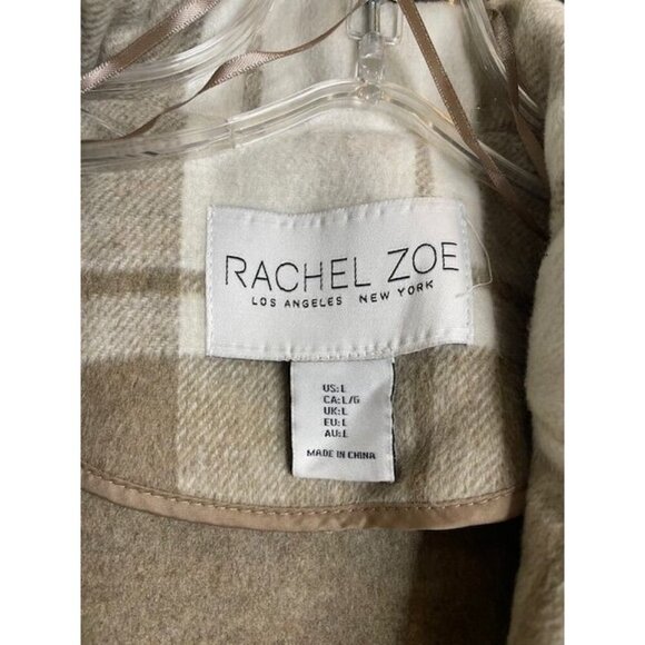 Rachel Zoe Plaid Wool Peacoat – Chic & Unworn | Size L, Classic Statement Layer - Picture 2 of 7
